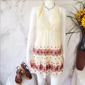 Anthropologie Hazel ruffle tiered embroidery dress